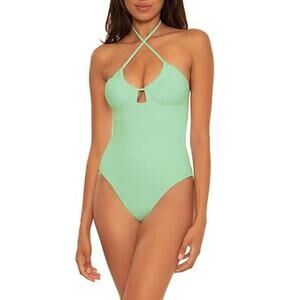 Becca by Rebecca Virtue Seaglass Color Code Candice Multi Way One-Piece Size S